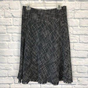 Coldwater Creek Tweed Skirt Black & White Frayed
